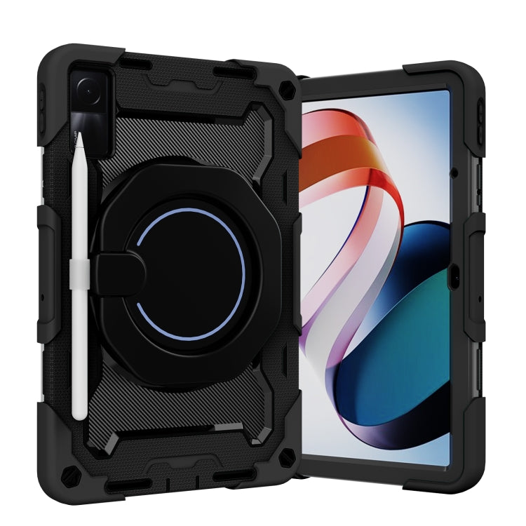 Tablet case with circular kickstand ring, black textured design, for Xiaomi Redmi Pad