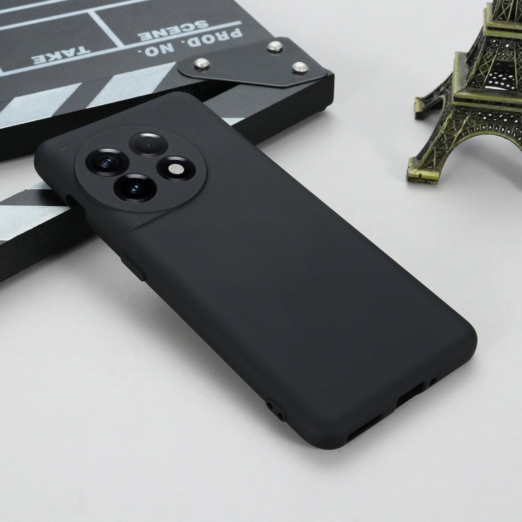 Black liquid silicone phone case, angled back view with camera protection