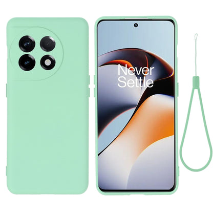 Green liquid silicone full-coverage phone case with camera cutouts