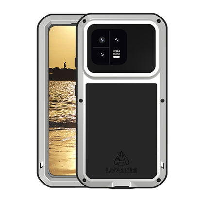 Silver metal shockproof waterproof phone case with camera cutout and screen cover