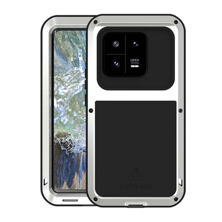Silver metal shockproof waterproof phone case with camera cutout and front screen cover