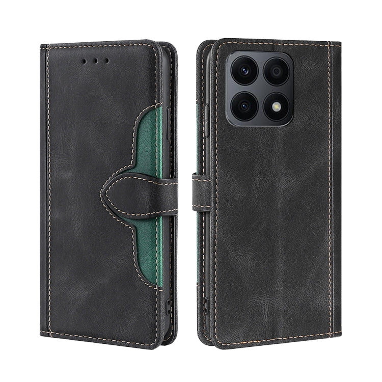 Black leather magnetic buckle phone case with flip cover and card slot