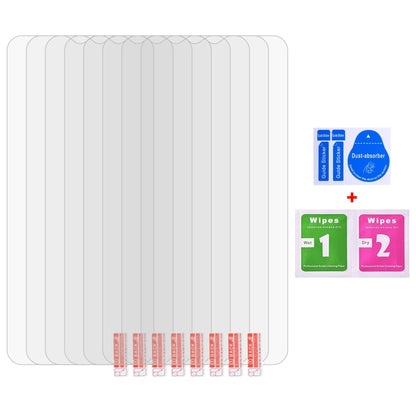 10-pack tempered glass screen protectors set with cleaning wipes
