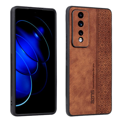 3D embossed skin-touch phone case, brown with geometric pattern, for camera cutouts