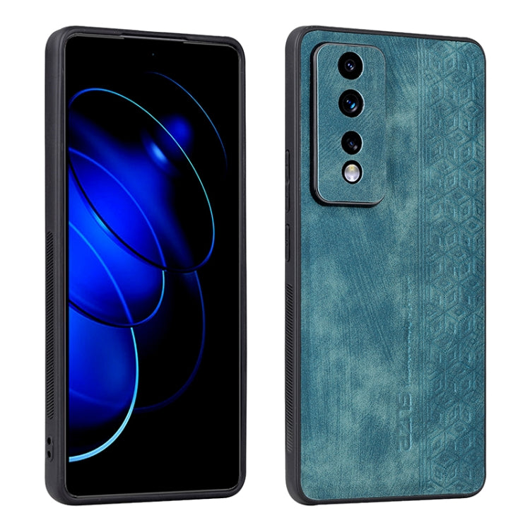 3D embossed skin-touch phone case, teal with subtle embossed pattern, camera cutout