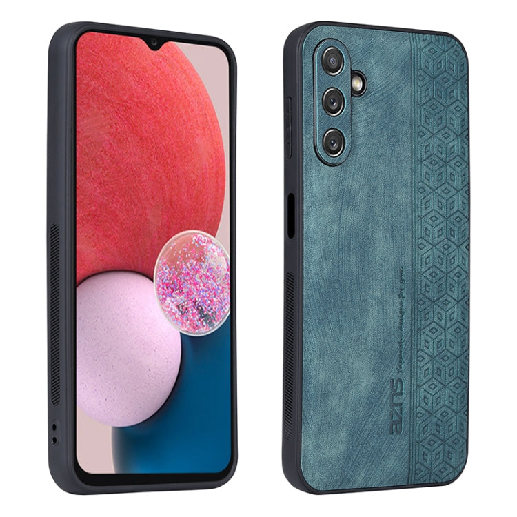 3D embossed skin-touch phone case, teal geometric pattern, camera cutout on back