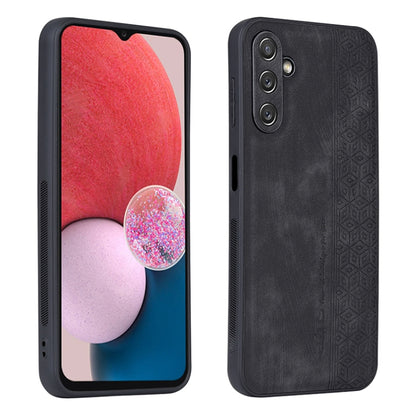 3D embossed skin-feel phone case, black with geometric pattern and camera cutouts