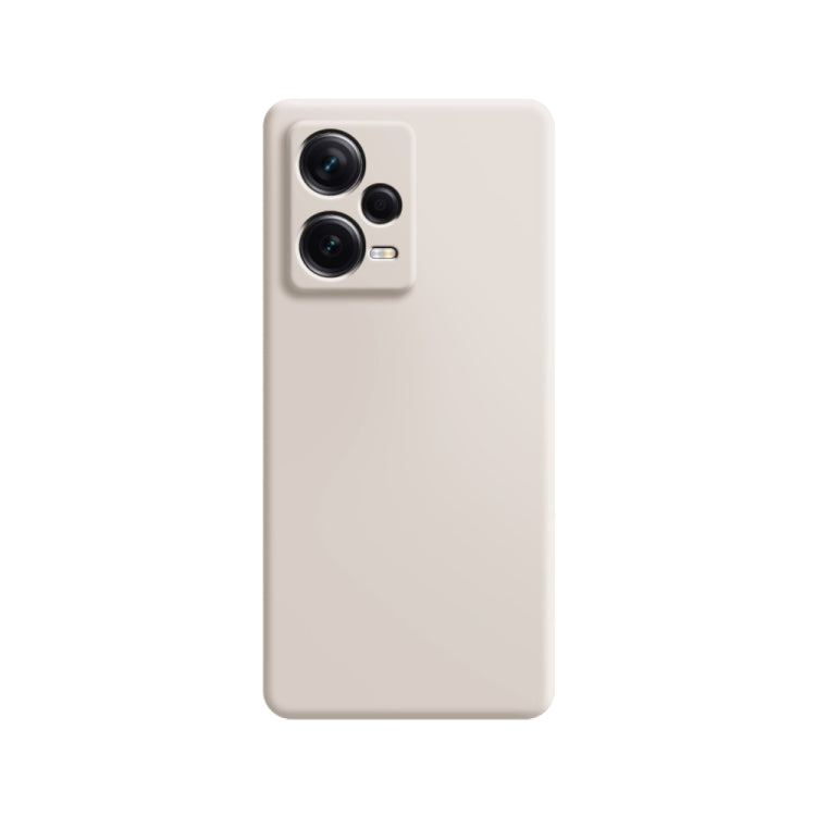 Imitation liquid silicone phone case, white with camera cutout on back.