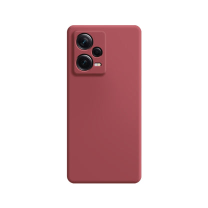 Imitation liquid silicone phone case, red with dual camera cutouts on back.