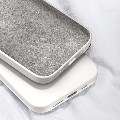 White liquid silicone-style phone case with textured back, raised corners, and port cutouts