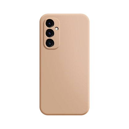 Apricot phone case with raised triple-camera cutouts and a smooth matte texture