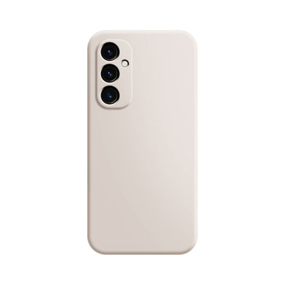 White imitation liquid silicone phone case with camera cutouts and raised lens frame