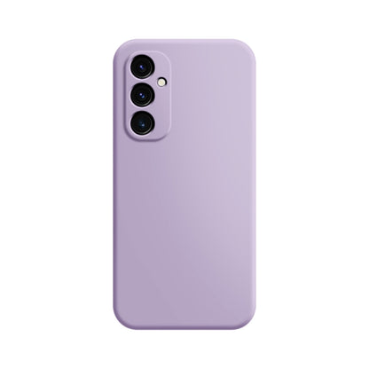 Purple imitation liquid silicone phone case with camera cutouts and raised lens frame
