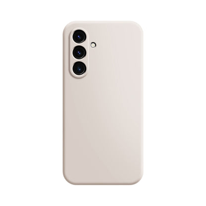 White imitation liquid silicone phone case with camera cutouts and raised lens frame