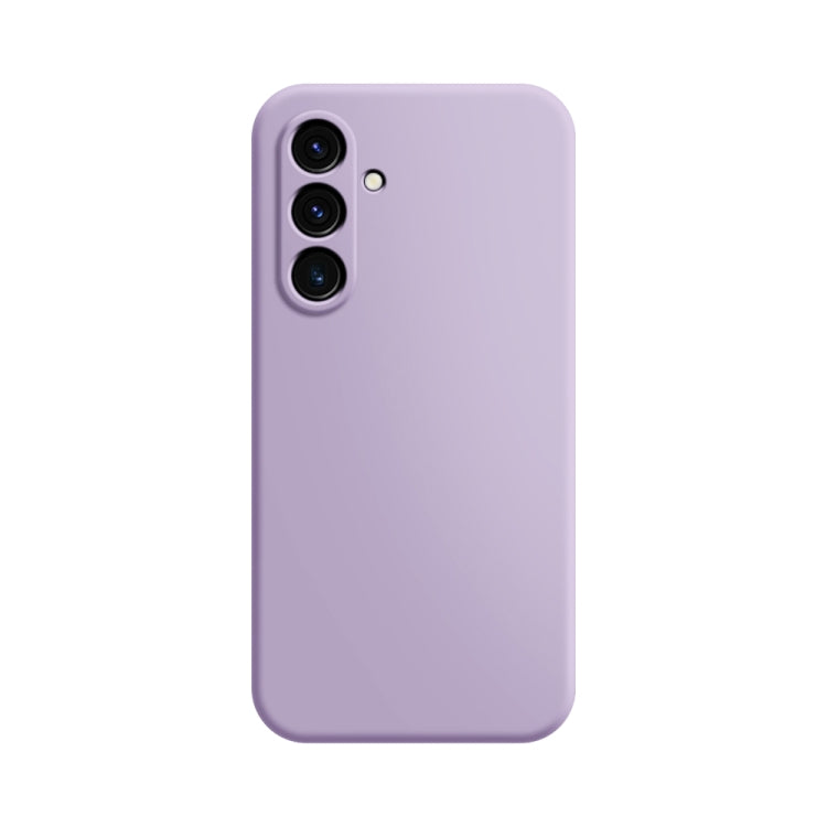 Lavender phone case with triple camera cutouts on the back and raised edges.