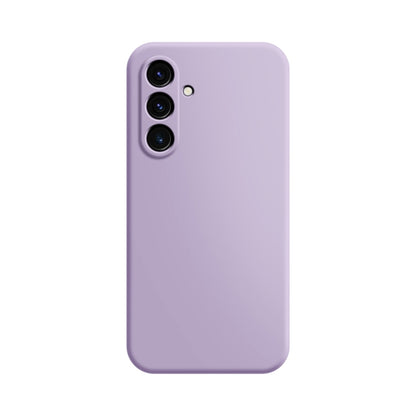 Lavender phone case with triple camera cutouts on the back and raised edges.