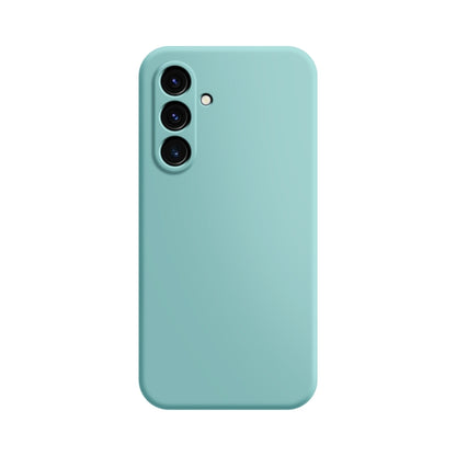 Mint green phone case with triple camera cutouts on the back and rounded protective corners.