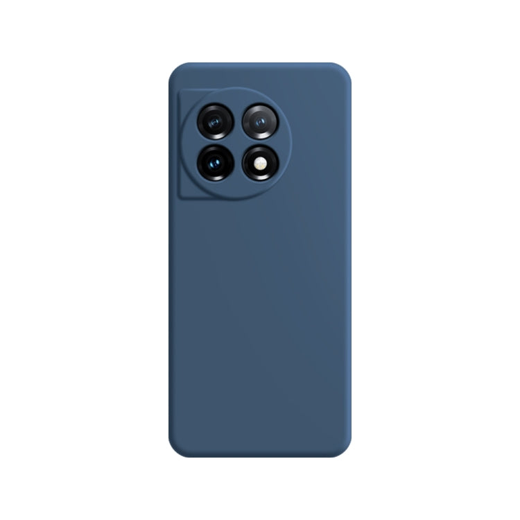 Navy blue phone case with quad camera cutouts on the back and raised camera protection.