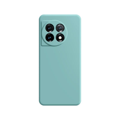 Light teal imitation liquid silicone phone case with raised camera cutout
