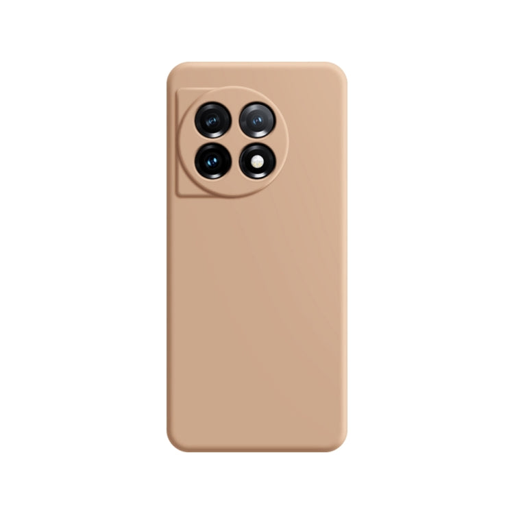 Apricot imitation liquid silicone phone case with raised camera cutout