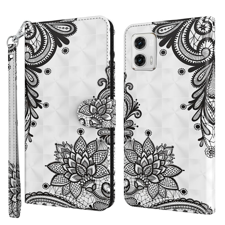 White phone wallet case with black floral mandala pattern and wrist strap