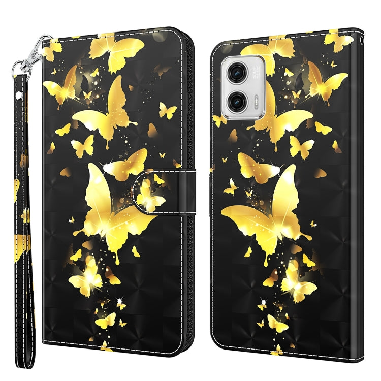 Phone case with black background and golden butterflies scatter, wrist strap and folio cover.
