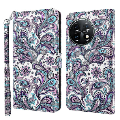 Decorative phone case with purple and teal paisley owl pattern, wrist strap