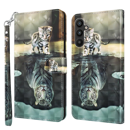 Cat and zebra graphic flip wallet phone case with wrist strap