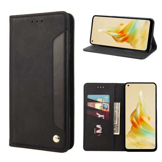 Black leather phone case with card slot and kickstand, front flip cover