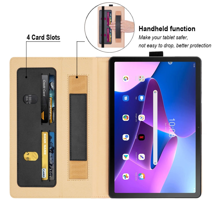 Black and tan smart tablet case with 4 card slots and open stand cover