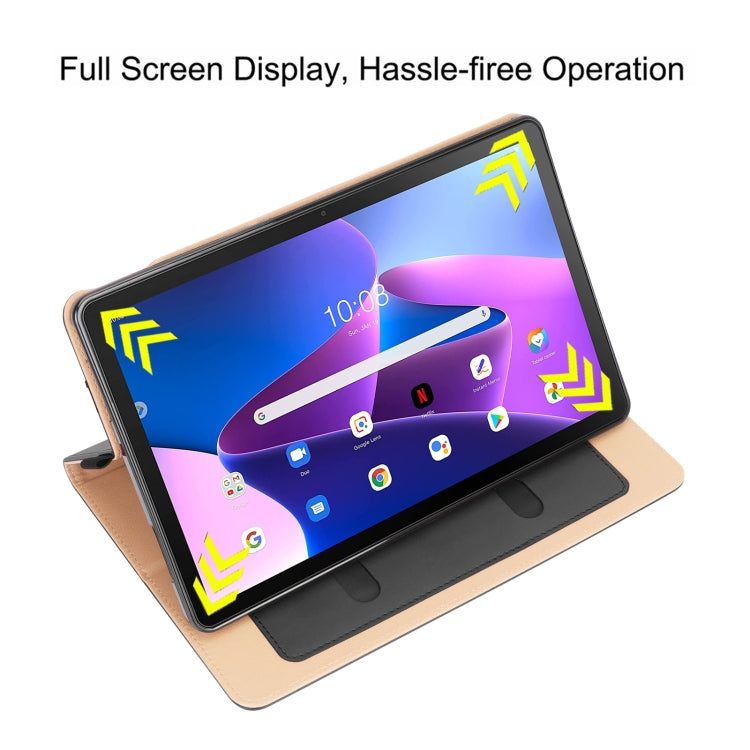 Tan stand smart tablet case with front cover supporting a tablet at an angle