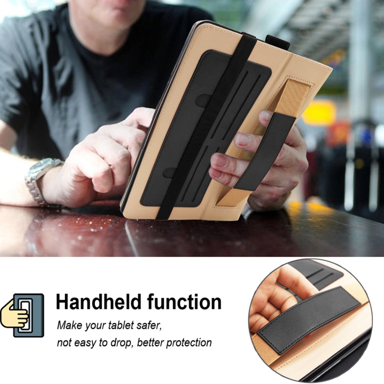 Beige and black smart tablet case with card slot pocket and protective cover