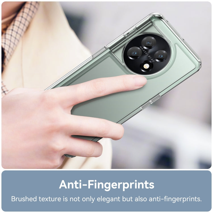 Clear protective phone case with brushed texture look and anti-fingerprint finish