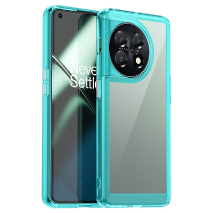 Turquoise clear phone case with dual-layer protection and camera cutout