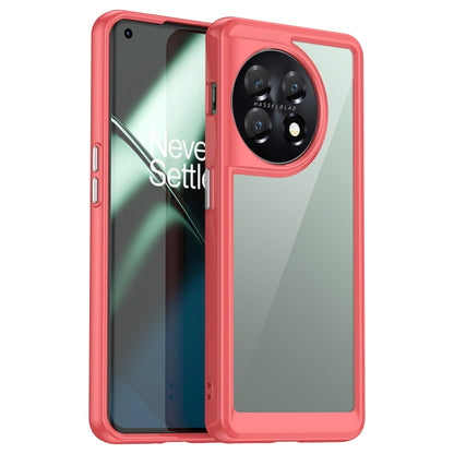 Red transparent phone case with TPU bumper sides and camera cutout