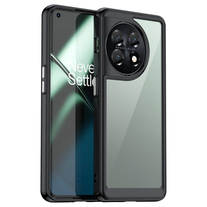 Transparent phone case with black bumper, camera cutout for OnePlus 11 5G