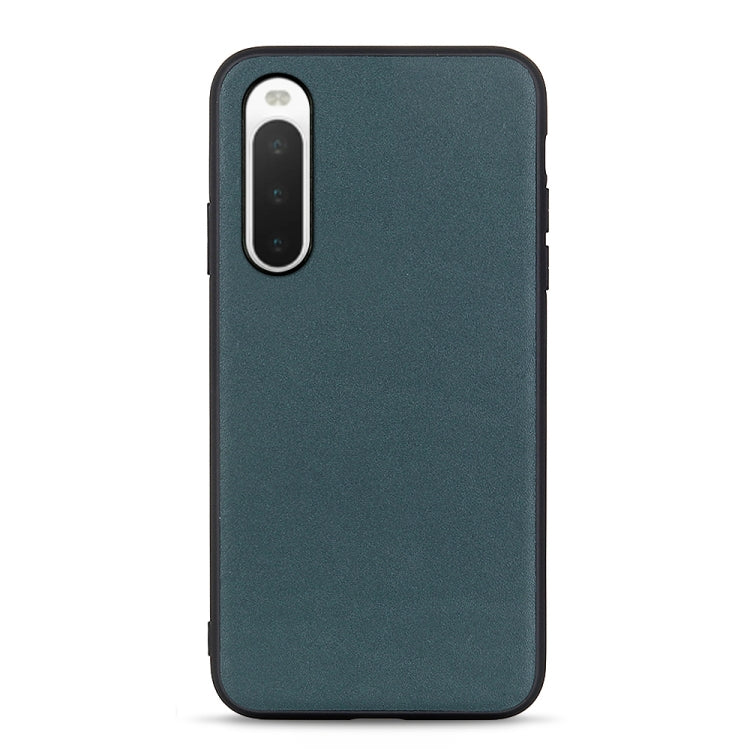 Lambskin leather phone case with camera cutout, teal/green, for Sony Xperia 1 V/10 V