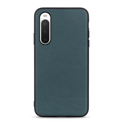 Lambskin leather phone case with camera cutout, teal/green, for Sony Xperia 1 V/10 V