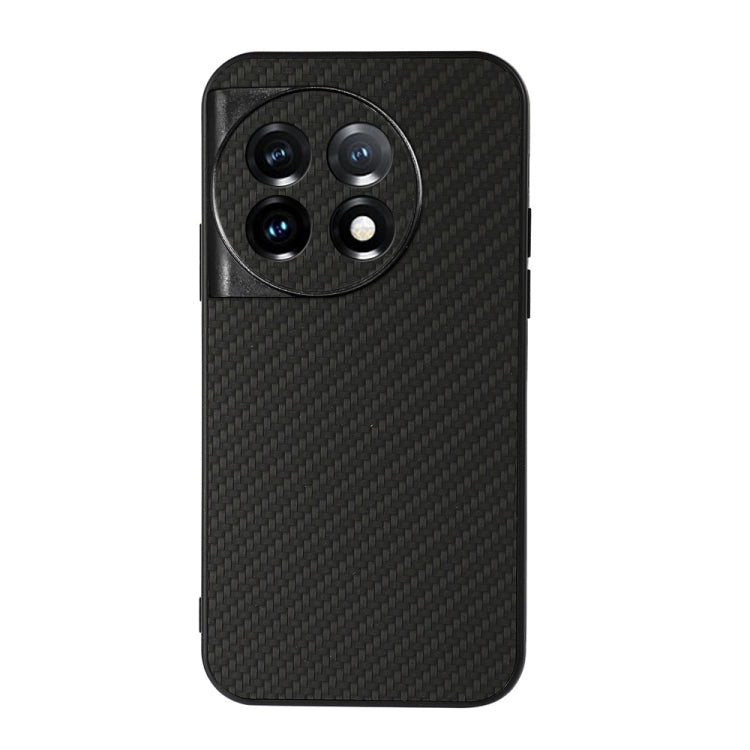 Black carbon fiber texture PU phone case with triple-camera cutout
