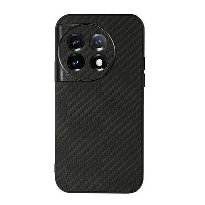 Black carbon fiber texture PU phone case with triple-camera cutout