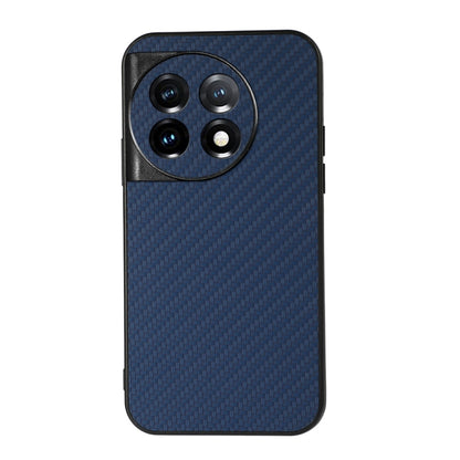 Blue carbon fiber texture PU phone case with triple-camera cutout