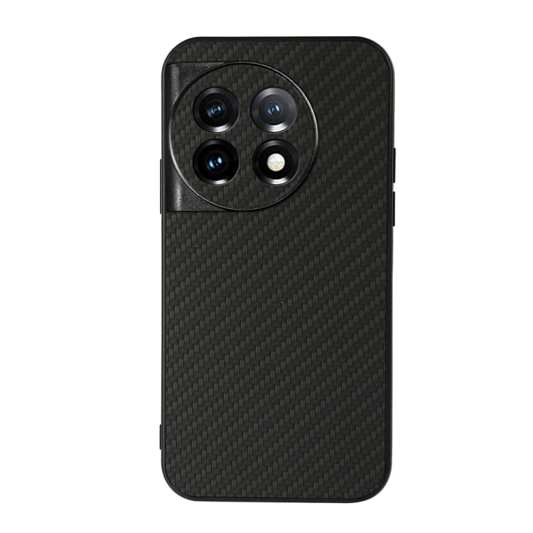 Black carbon fiber texture PU phone case with triple-camera cutout
