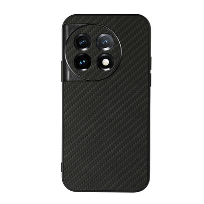 Black carbon fiber texture PU phone case with triple-camera cutout