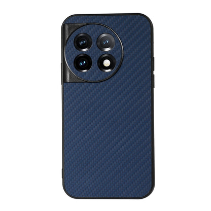 Blue carbon fiber texture PU phone case with triple-camera cutout