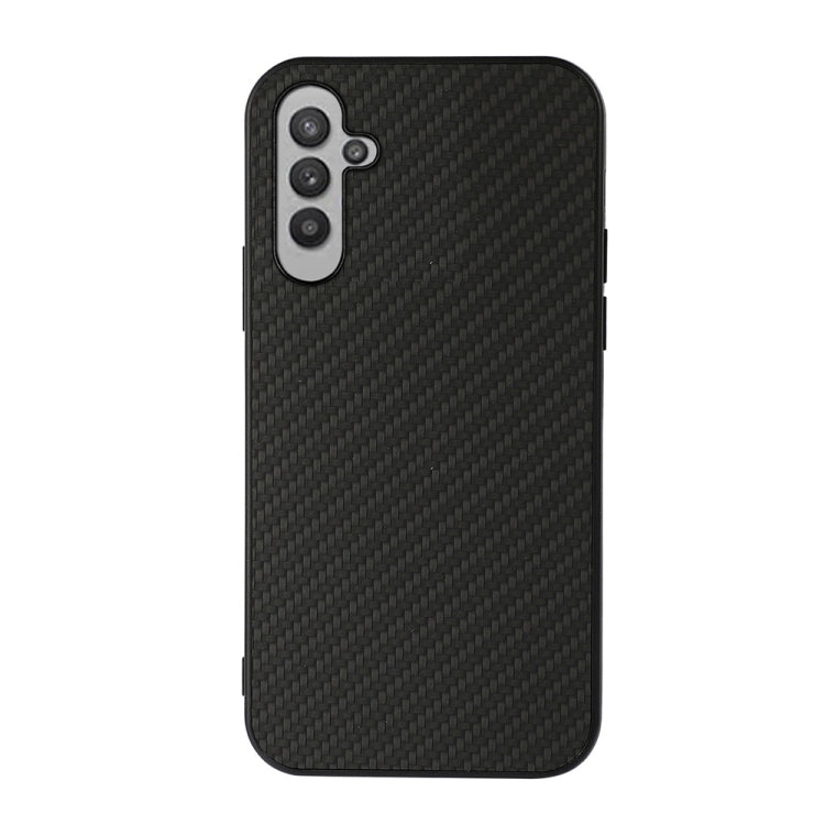 Black carbon fiber texture PU phone case with rear camera cutout