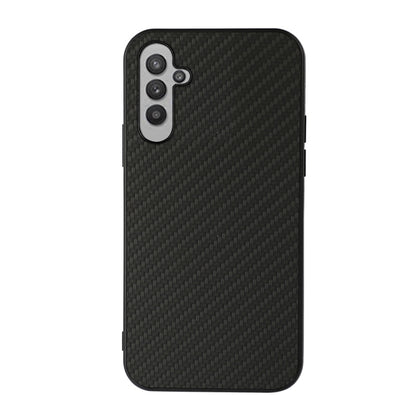 Black carbon fiber texture PU phone case with rear camera cutout