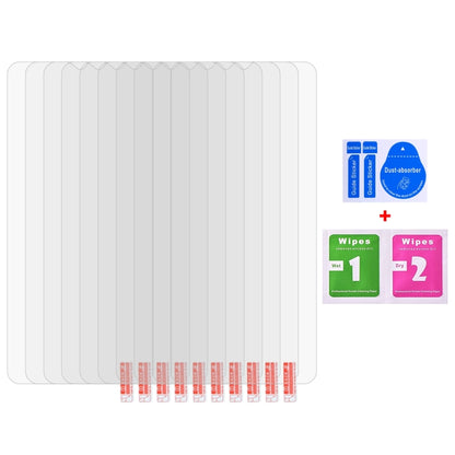 10 tempered glass screen protector sheets with cleaning wipes and application guide