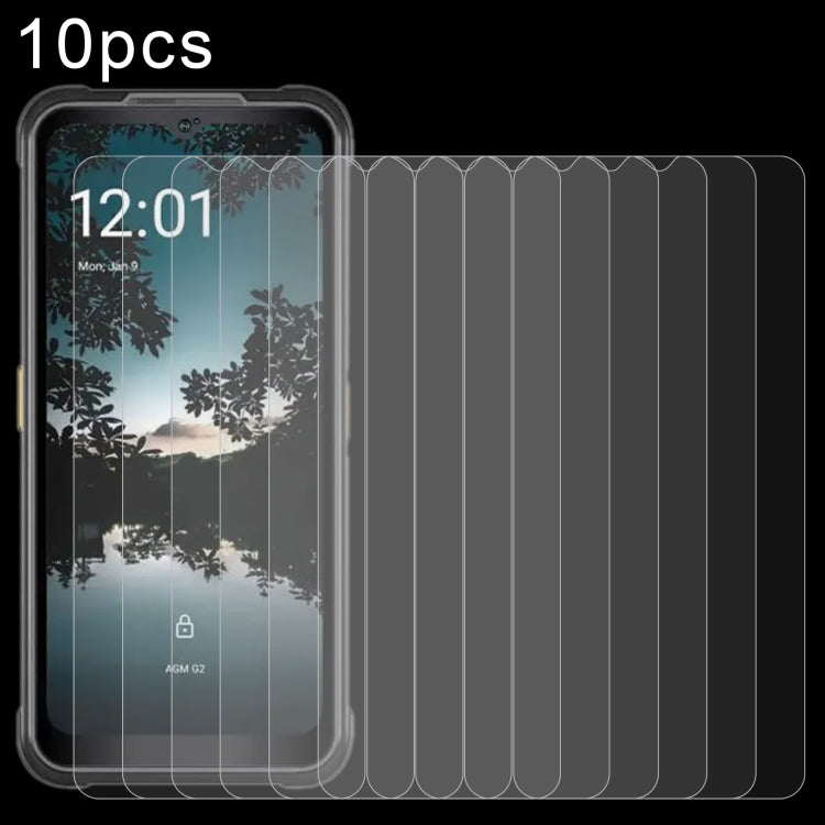 Set of 10 clear tempered glass screen protectors with 2.5D curved edges