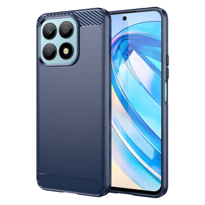 Brushed TPU phone case with carbon fiber-style accents, dark blue, for Honor X8a