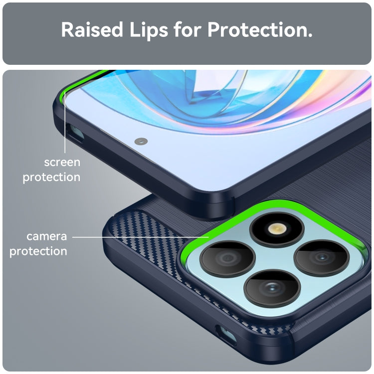 TPU phone case with raised lip edges and camera protection, dark blue for Honor X8a